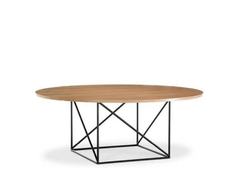 Tavolo LC15 Table de Conférence in legno di rovere massello con base in acciaio di Cassina