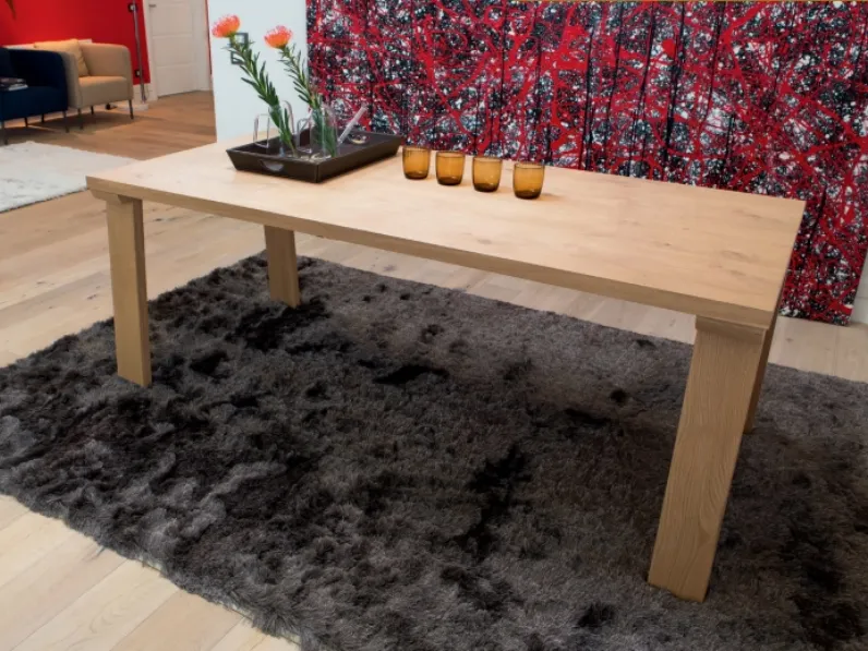 Tavolo in rovere con gambe inclinate LF070 di Zanini Mobili