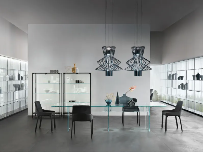 Tavolo LLT in vetro trasparente di Fiam