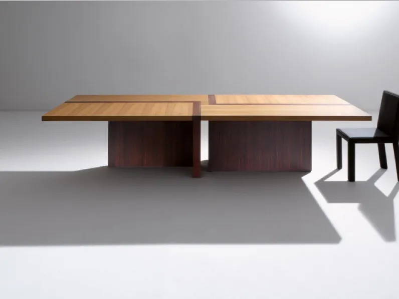 Tavolo in legno con piano intarsiato rettangolare LM BD 07 di Laura Meroni