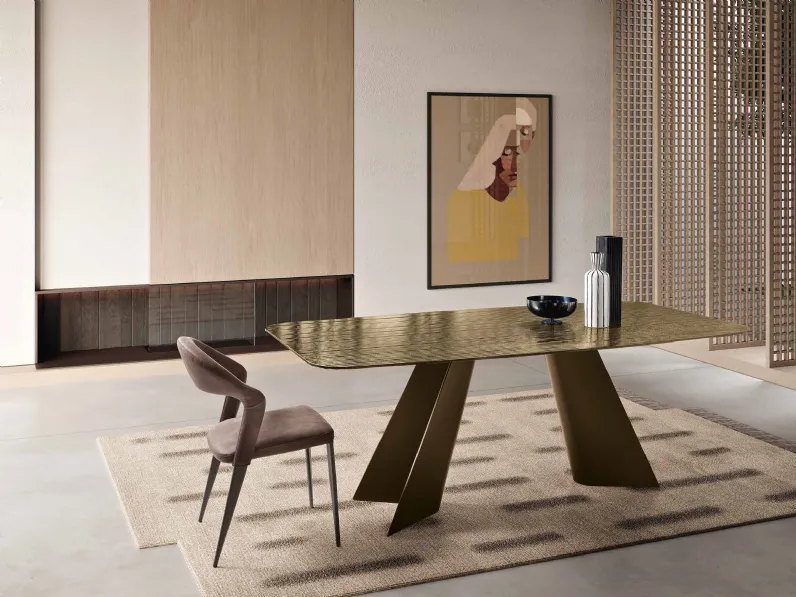 Tavolo Louis in vetro rigato di Capodarte