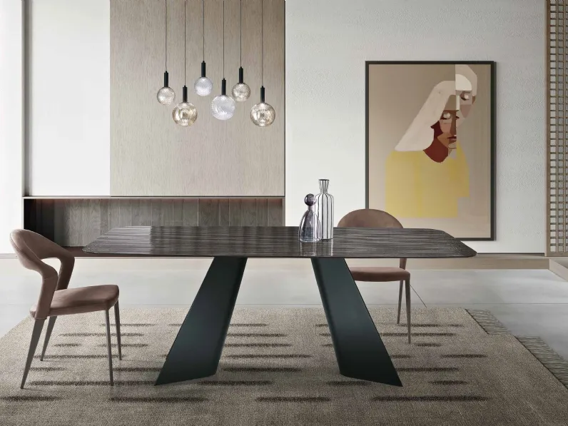 Tavolo Louis in vetro rigato di Capodarte