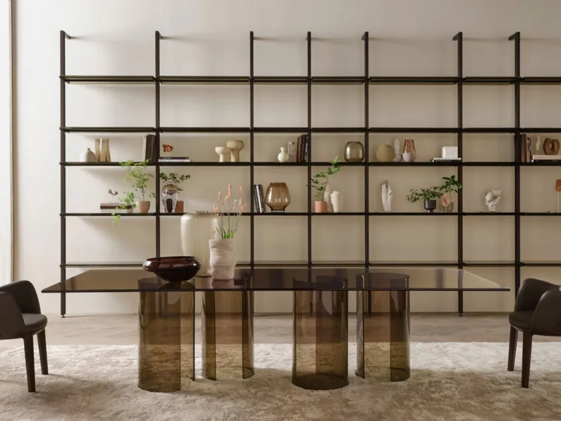 Tavolo Luxor in vetro bronzo di FiamTavolo Luxor in vetro bronzo di Fiam