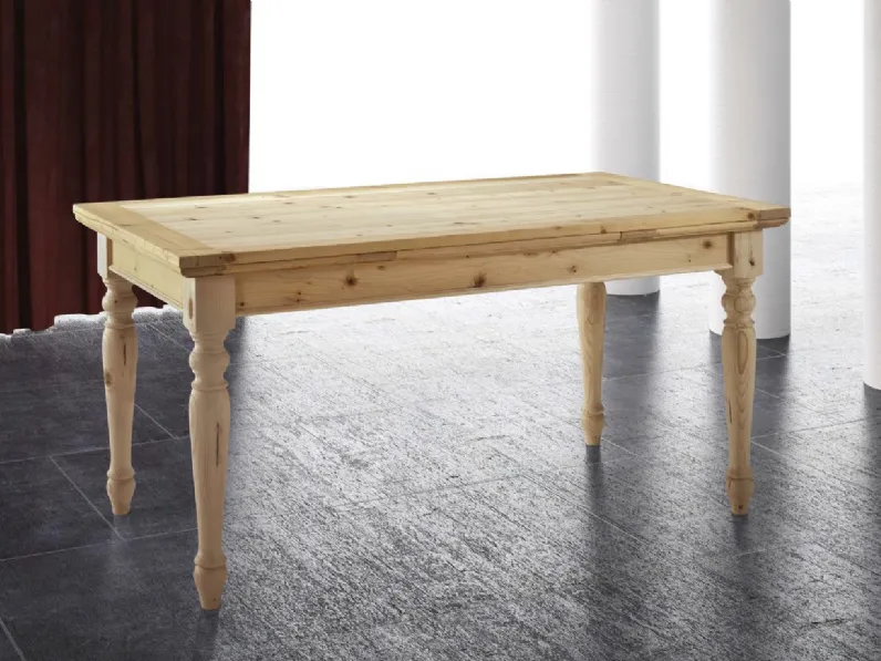 Tavolo allungabile Malìa Abete Vecchio Gamba Tornita di Casa d'Oro