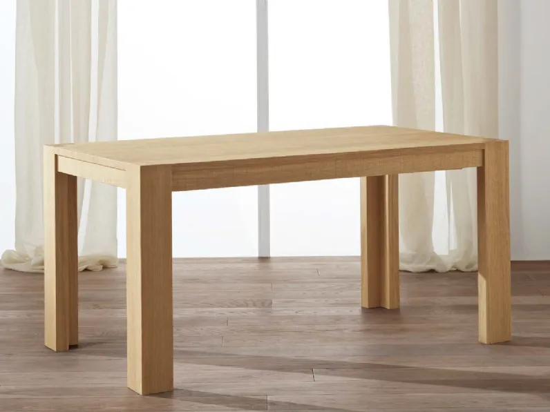 Tavolo allungabile Malìa Rovere effetto Sega Gamba a L di Casa d'Oro