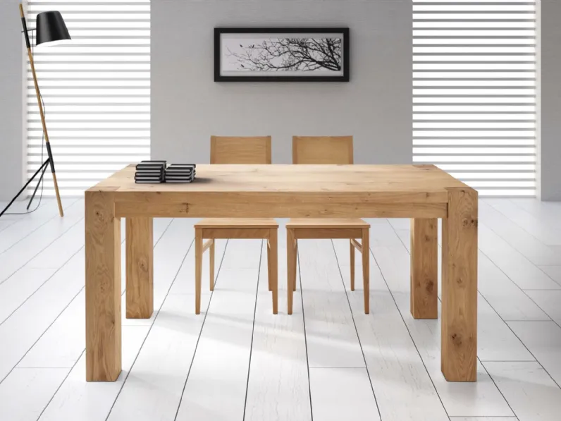 Tavolo allungabile Malìa Rovere Gamba Quadra di Casa d'Oro