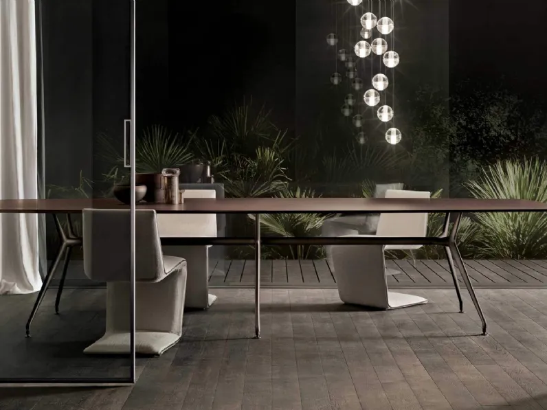 Tavolo Manta con top in Rovere di Rimadesio