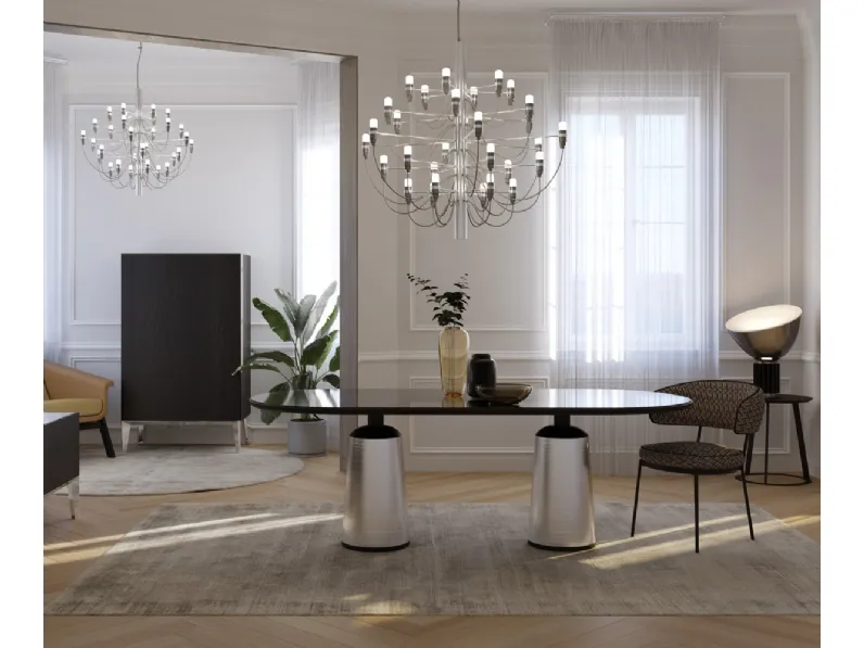 Tavolo Marien Ovale con top in vetro di Horm