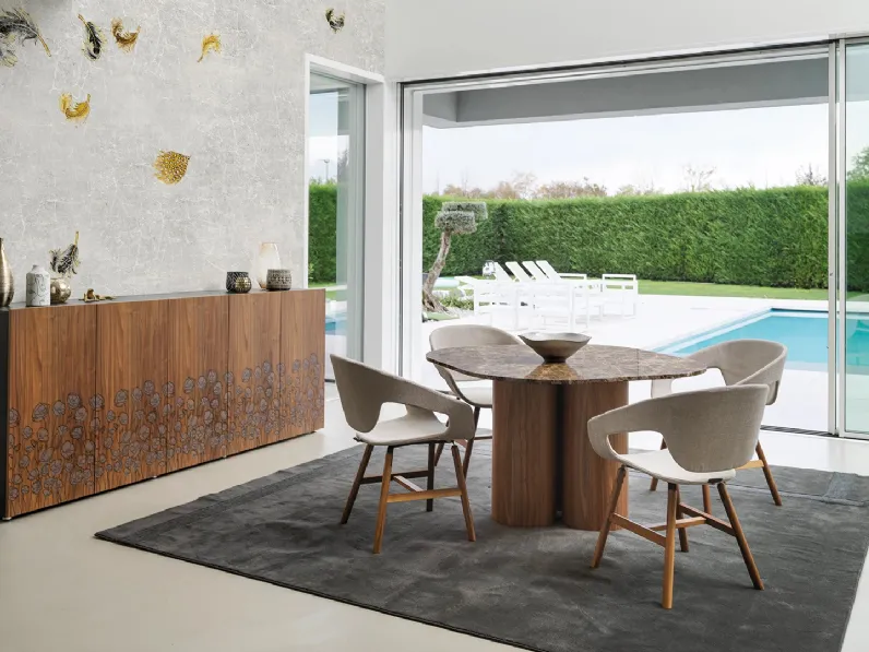 Tavolo Marina Quadrato con top in marmo di Horm