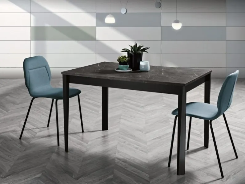 Tavolo da cucina Otis in melaminico Marmo Grigio di MaxHome