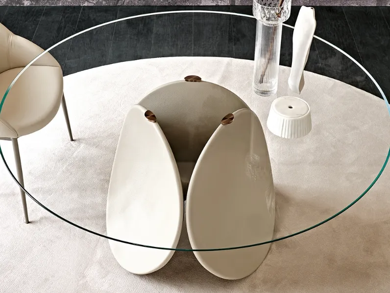 Tavolo scultura rotondo in vetro trasparente Maxim di Cattelan Italia