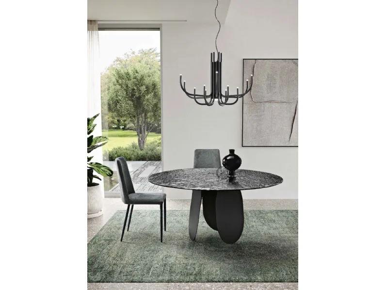 Tavolo rotondo in vetro martellato Maya di Capodarte