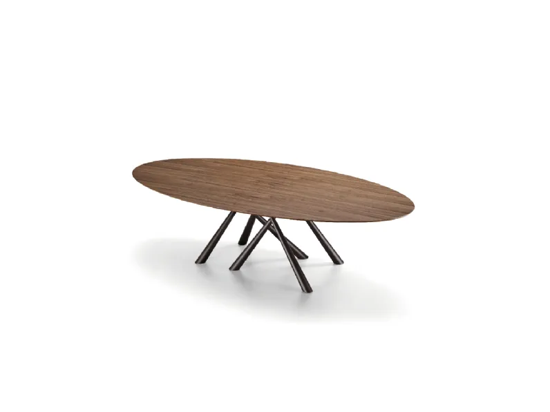 Tavolo Forest Ovale in legno impiallacciato di Midj