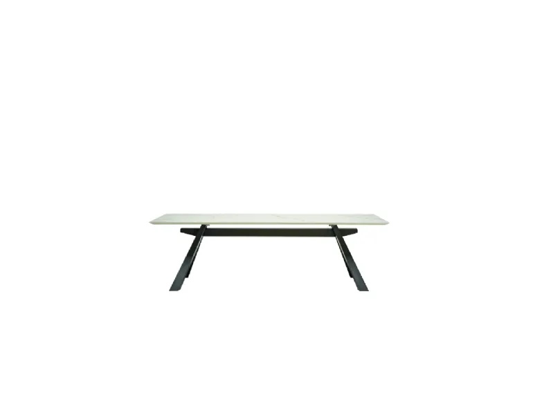Tavolo Zeus MT in ceramica con struttura in metallo di Midj