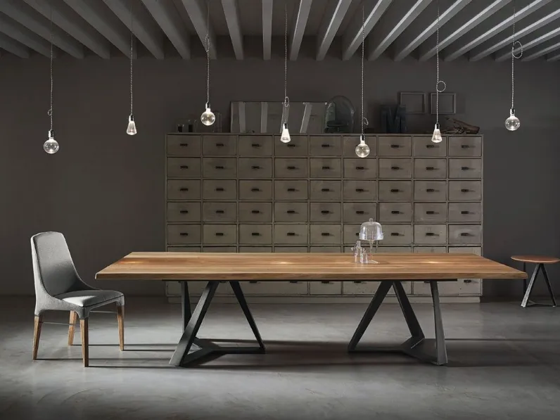 Tavolo Millennium XXL con piano in legno massello di Bontempi