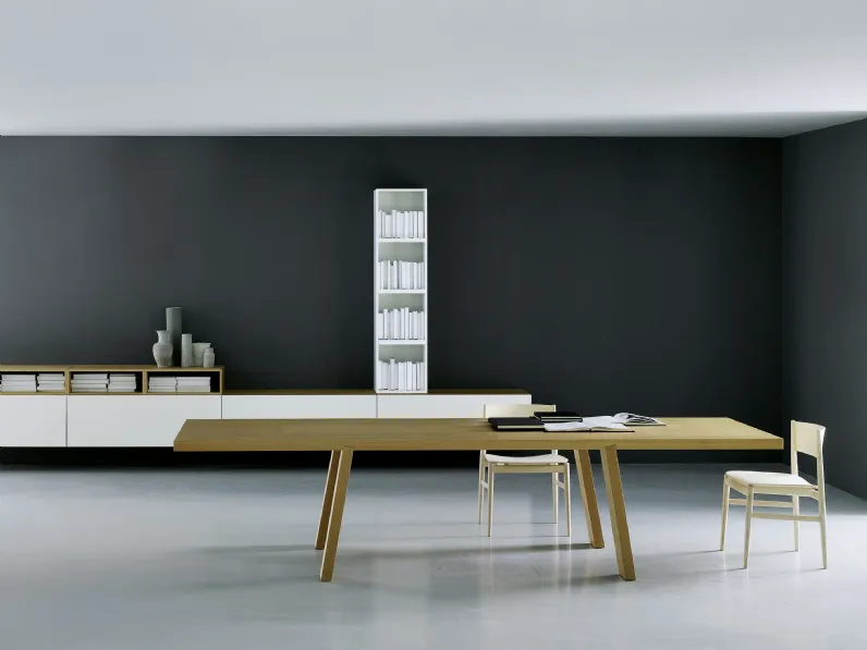 Tavolo rettangolare Minimo Light in legno tamburato di Porro