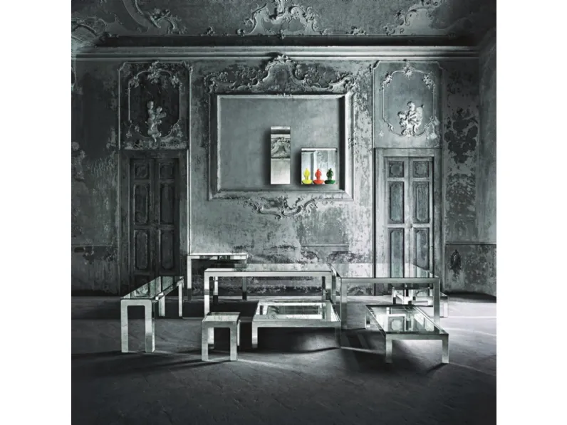 Tavolo con piano a specchio Mirror Mirror di Glas Italia
