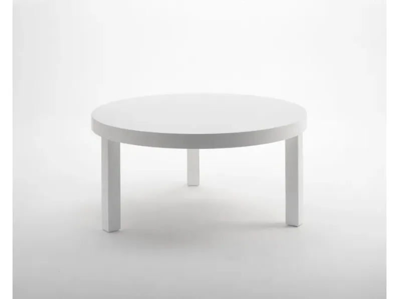 Tavolo rotondo con tre gambe ML 51 in legno laccato opaco spazzolato di Laura Meroni