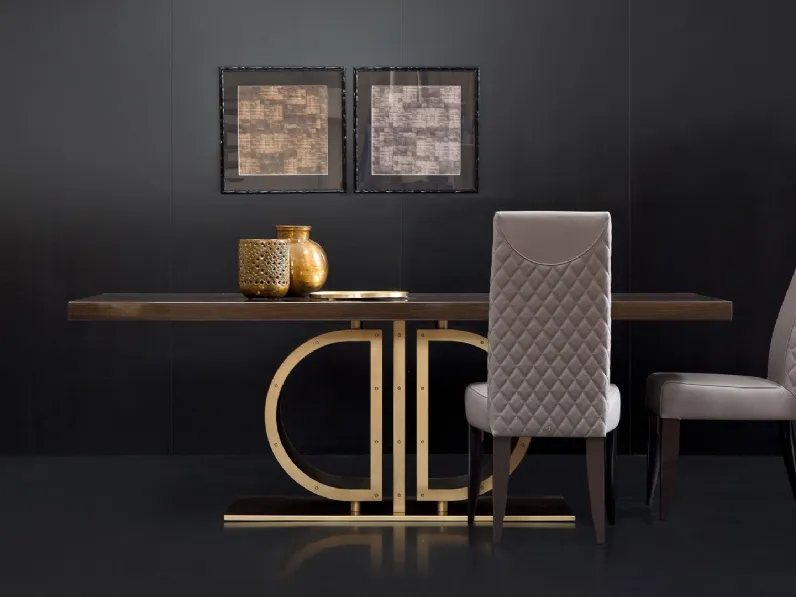 Tavolo Monogram in legno e ottone di Daytona Home