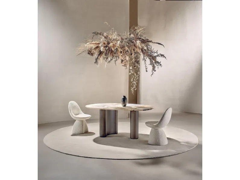 Tavolo Lymph in marmo Patagonia e legno di Nature Design