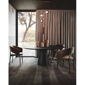 Tavolo rotondo Oliver in laccato nero di GF Interiors