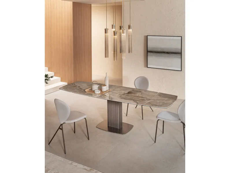 Tavolo allungabile di design Onda di Riflessi