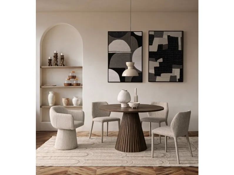 Tavolo rotondo in legno Orissa di Bizzotto