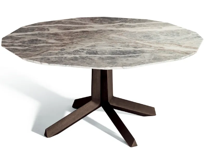 Tavolo rotondo Othello con top in marmo di Poltrona Frau