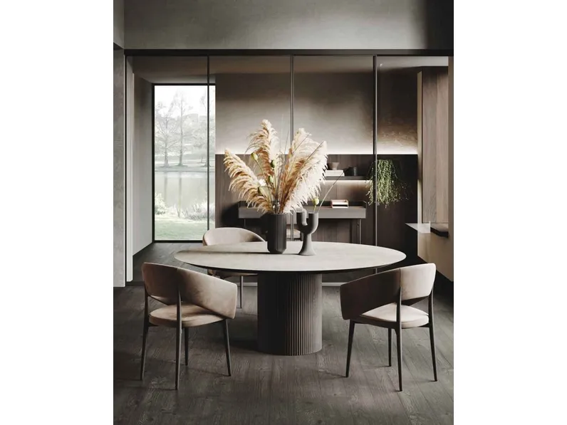Tavolo rotondo con top in gres Otis di GF Interiors