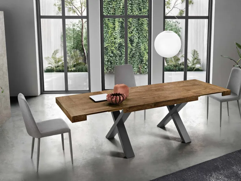 Tavolo allungabile in laminato effetto legno Paride di Capodarte