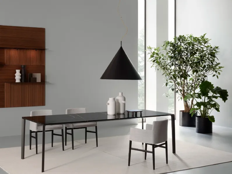 Tavolo rettangolare con top in marmo Pascal di Porro