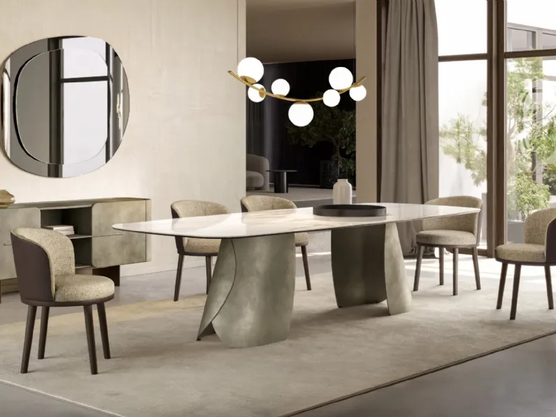 Tavolo Perla con top in ceramica di Eforma