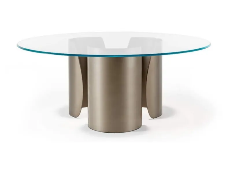 Tavolo rotondo con top in vetro Petalo 72 di Reflex