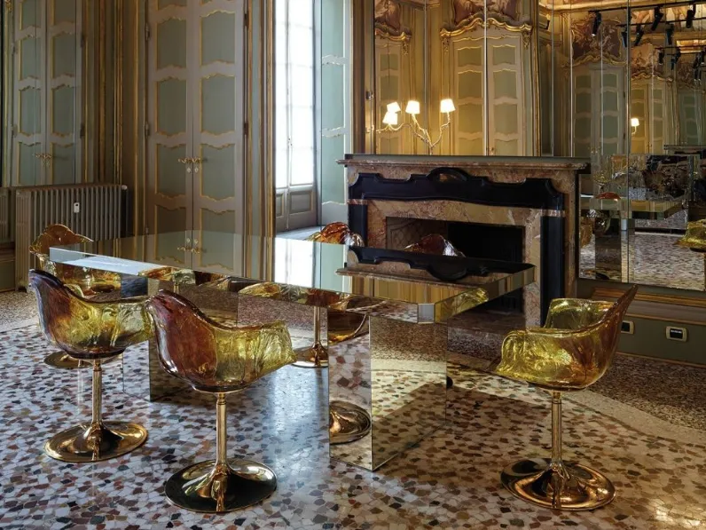 Tavolo rivestito in specchio naturale Phantom di Edra