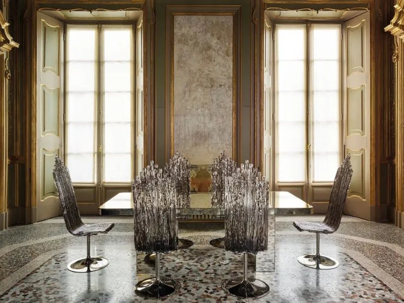 Tavolo rivestito in specchio naturale Phantom di Edra