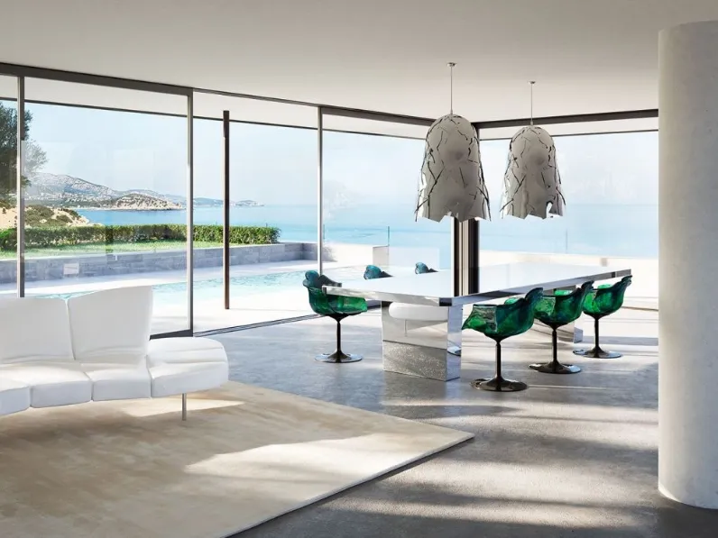 Tavolo rivestito in specchio naturale Phantom di Edra