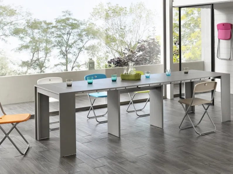 Consolle allungabile in MDF laccato antigraffio con allunghe in melaminico Pinocchio di Stones