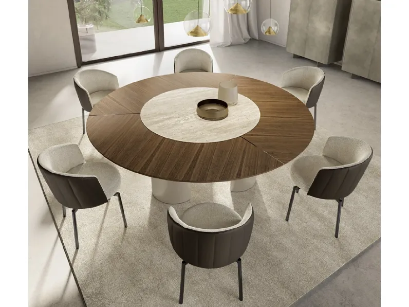 Tavolo Plai con top in legno e ceramica di Eforma
