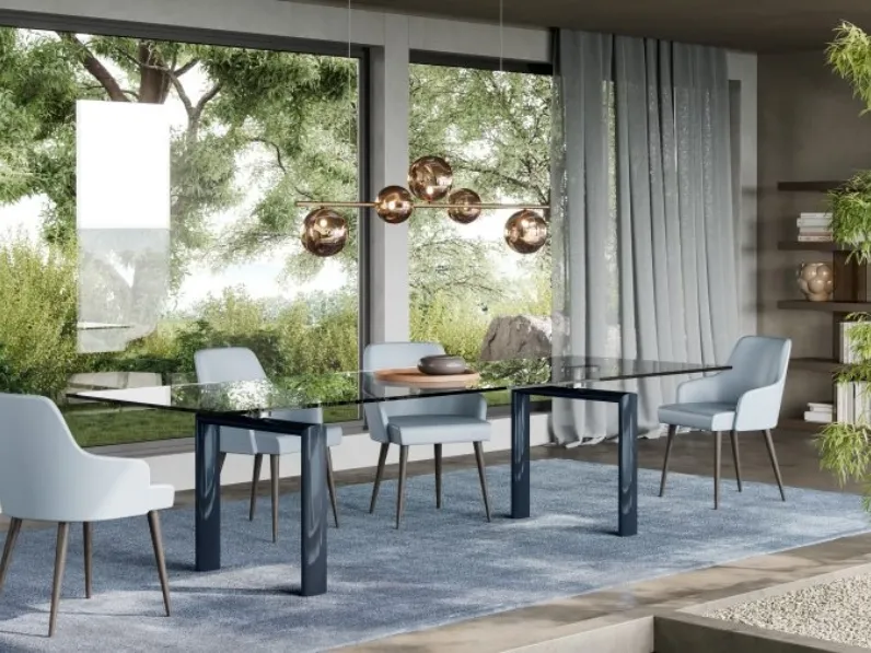 Tavolo Policleto re-edition con piano in vetro di Reflex