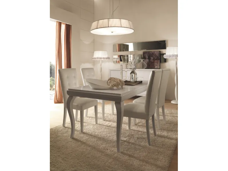 Tavolo rettangolare allungabile in legno laccato bianco Portofino di Modo 10