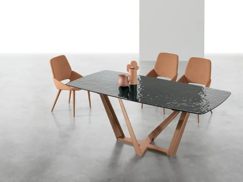 Tavolo allungabile Priamo con top in vetro di Target Point