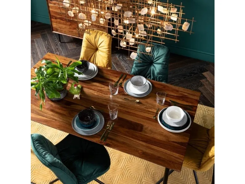 Tavolo Ravello in legno con base in acciaio di Kare Design