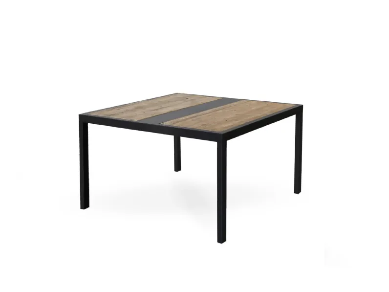 Tavolo quadrato Riunione in legno e metallo di Re-wood