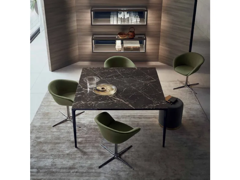 Tavolo quadrato Long Island di Rimadesio