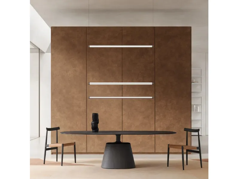 Tavolo Rock Table Maxi in Rovere e cemento di MDF Italia