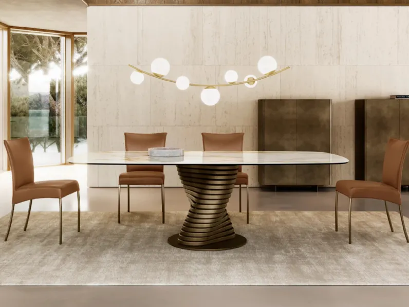 Tavolo Rotolo con top in ceramica di Eforma