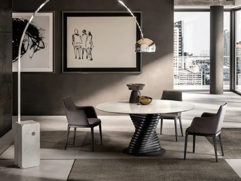 Tavolo Rotolo con top in ceramica di Eforma