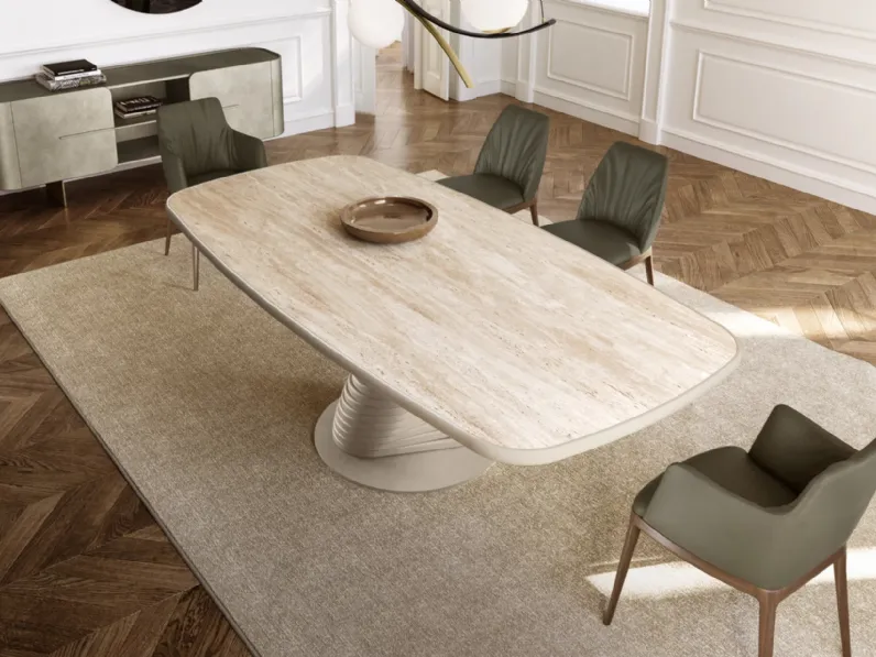 Tavolo Rotolo con top in ceramica king di Eforma