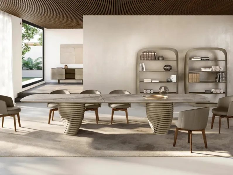 Tavolo Rotolo XL con top in ceramica di Eforma
