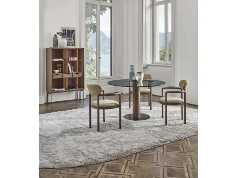 Tavolo rotondo in vetro Sansiro di Porada